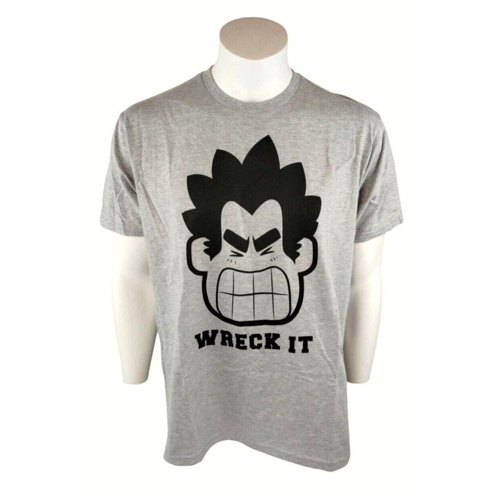 Mad Engine Mens Large Disney Wreck It Ralph Gray Graphic T-Shirt New with Tags